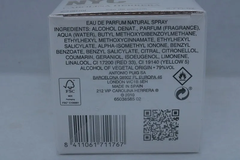 Carolina Herrera 212 VIP парфюмерная вода