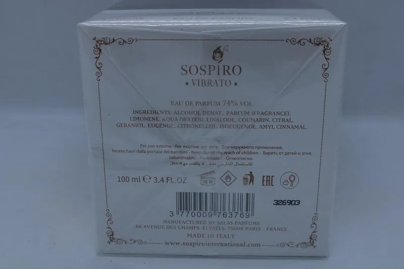 Sospiro Perfumes Vibrato парфюмерная вода