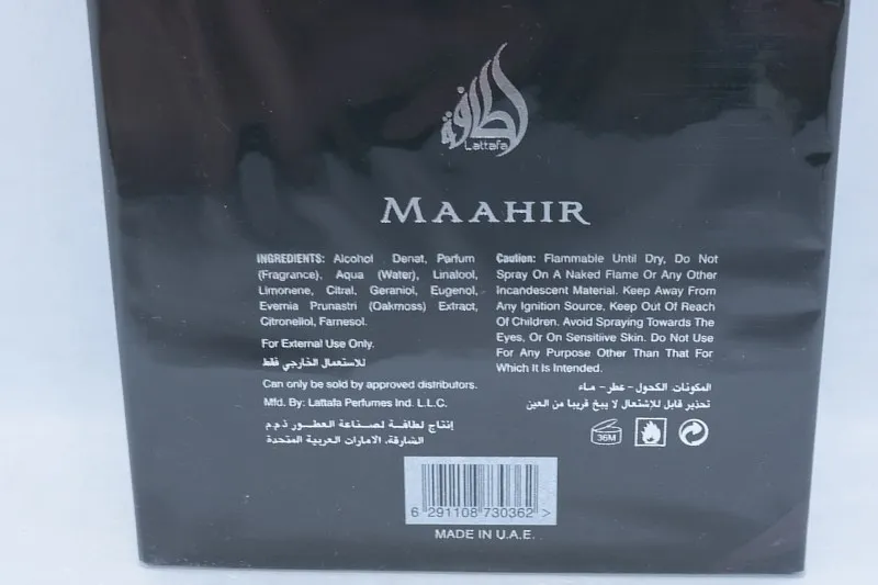 Lattafa Maahir Black Edition парфюмерная вода