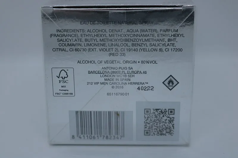 Carolina Herrera 212 VIP men туалетная вода